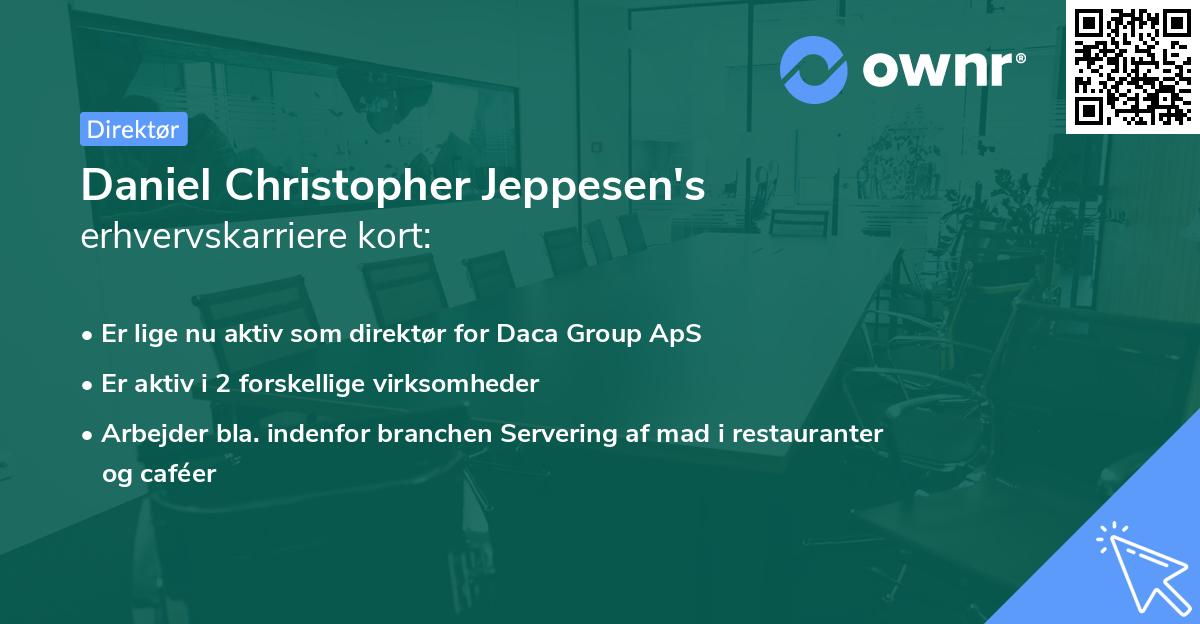 Daniel Christopher Jeppesen's erhvervskarriere kort