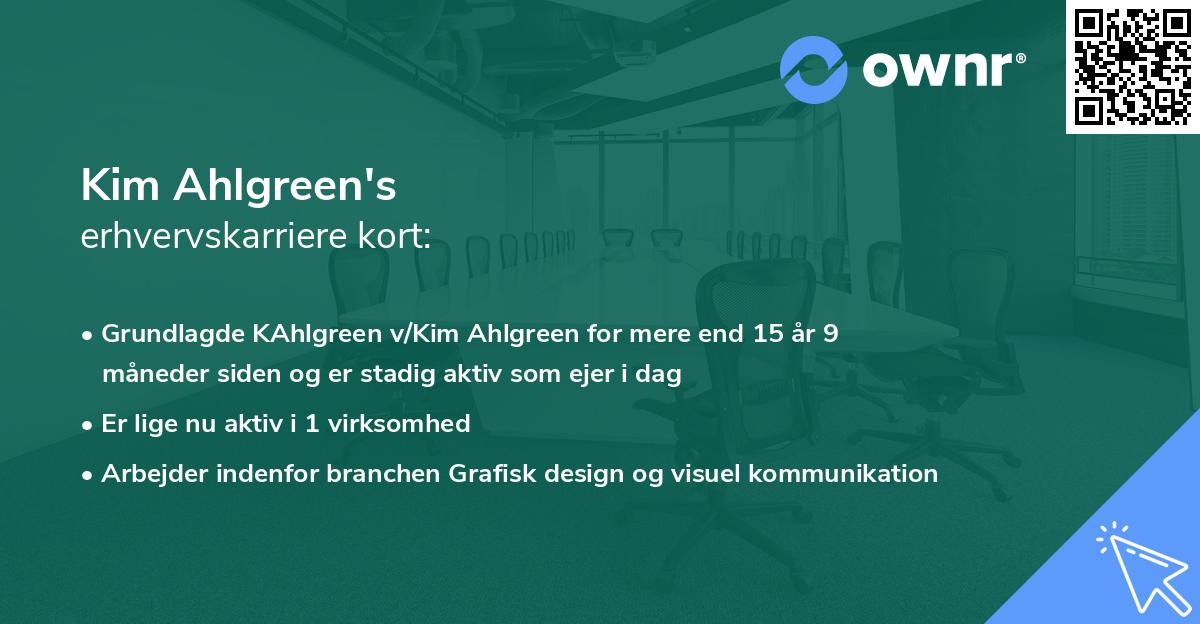 Kim Ahlgreen's erhvervskarriere kort