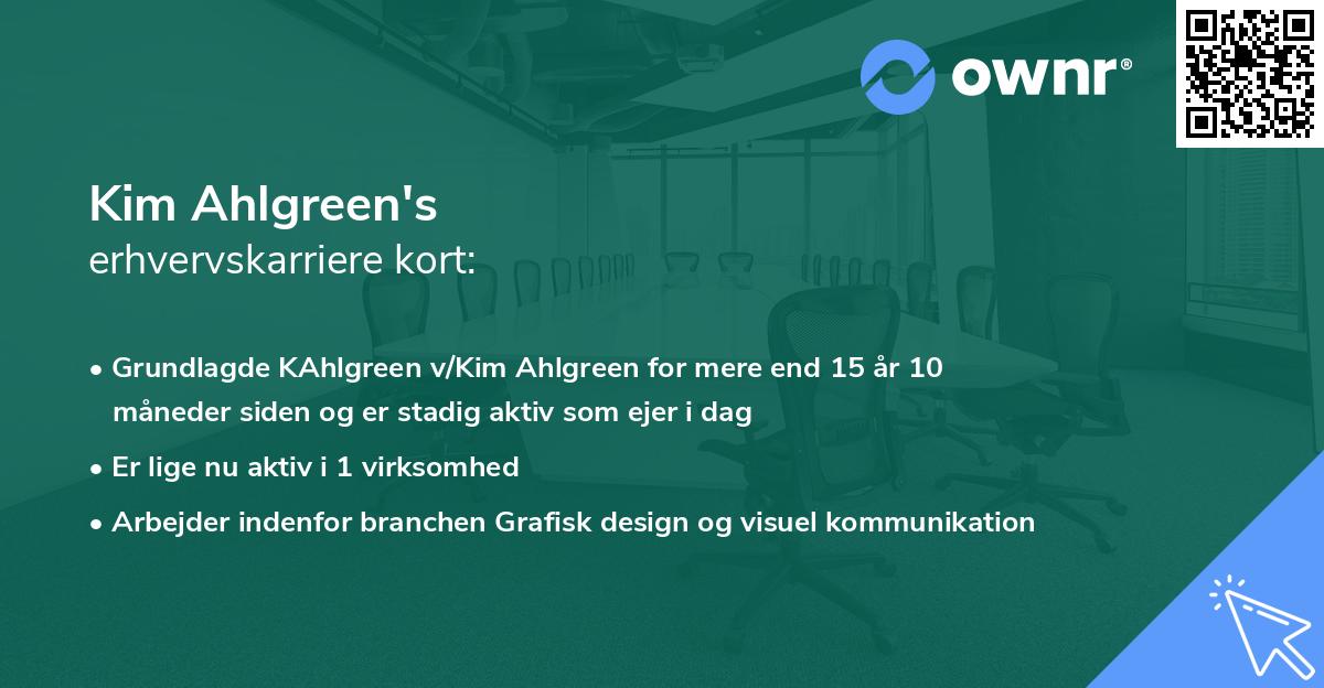 Kim Ahlgreen's erhvervskarriere kort