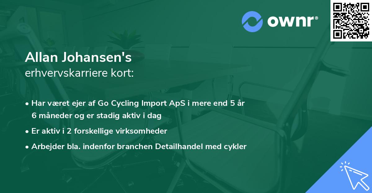 Allan Johansen's erhvervskarriere kort