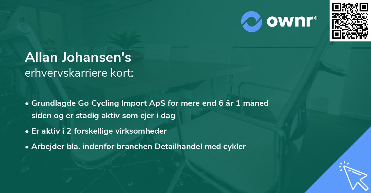 Allan Johansen's erhvervskarriere kort