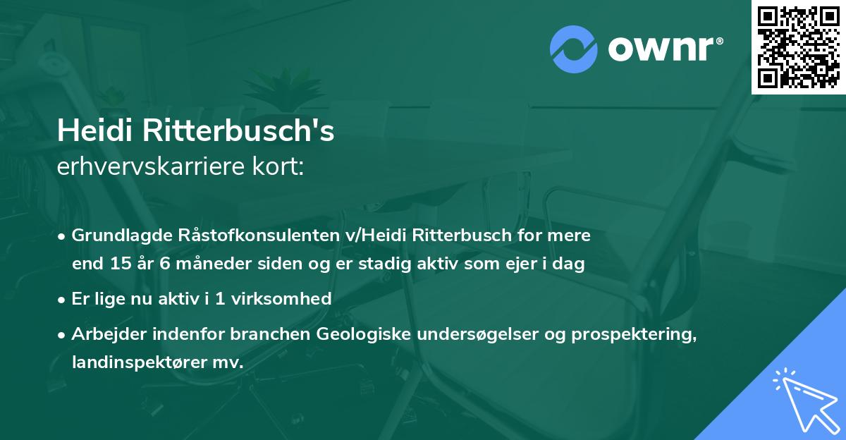 Heidi Ritterbusch's erhvervskarriere kort