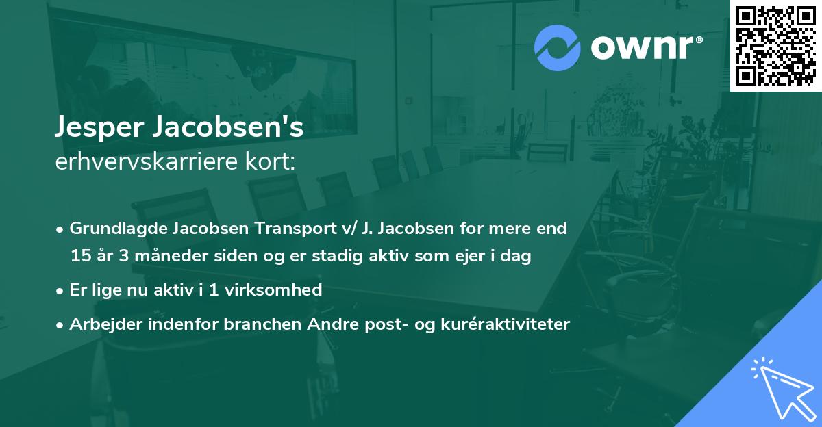 Jesper Jacobsen's erhvervskarriere kort