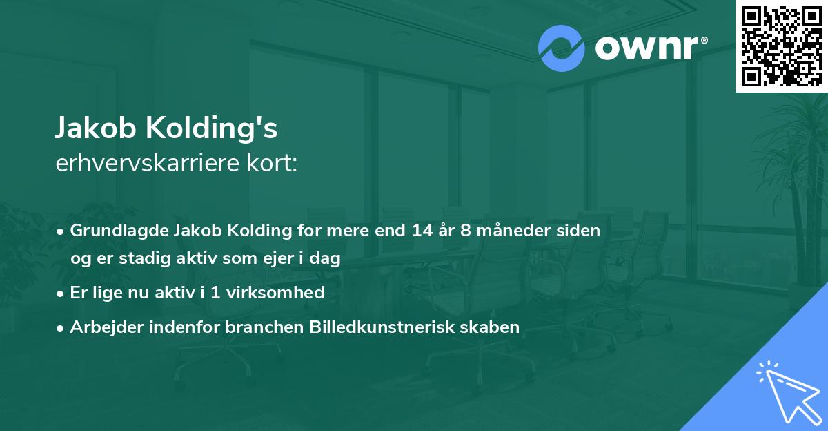 Jakob Kolding's erhvervskarriere kort