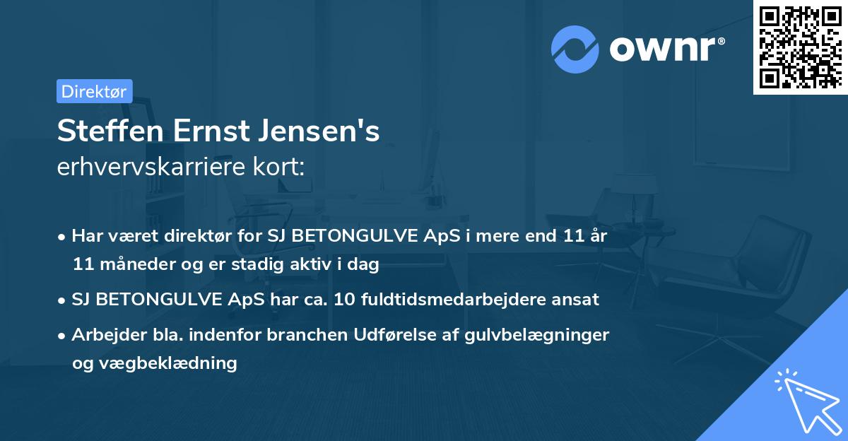 Steffen Ernst Jensen's erhvervskarriere kort