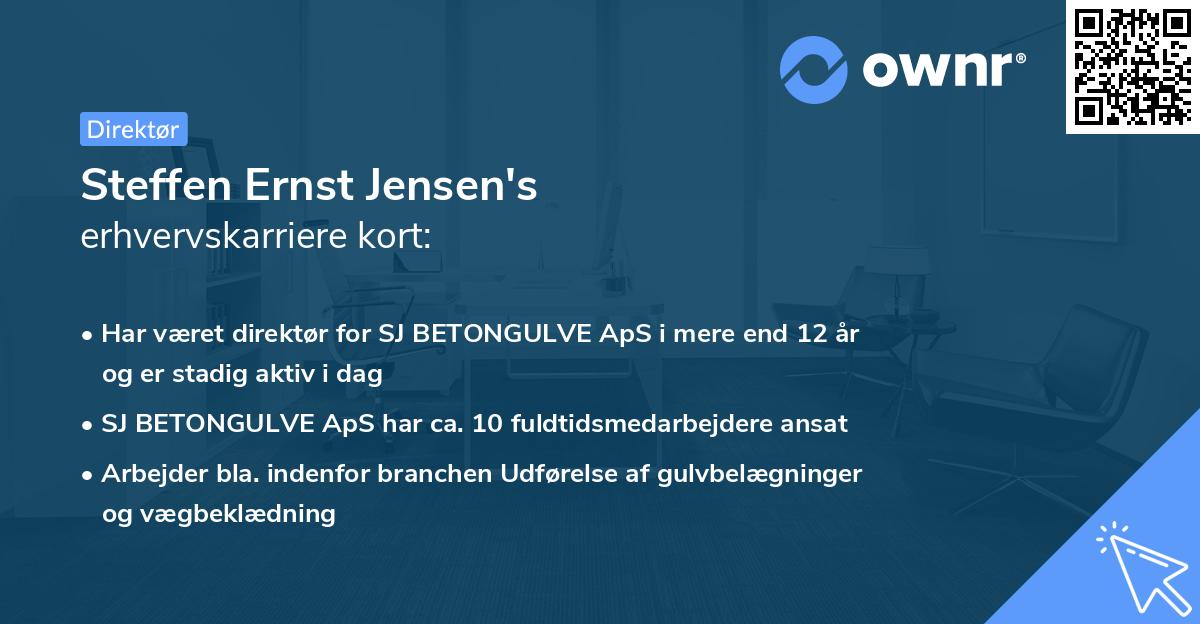 Steffen Ernst Jensen's erhvervskarriere kort
