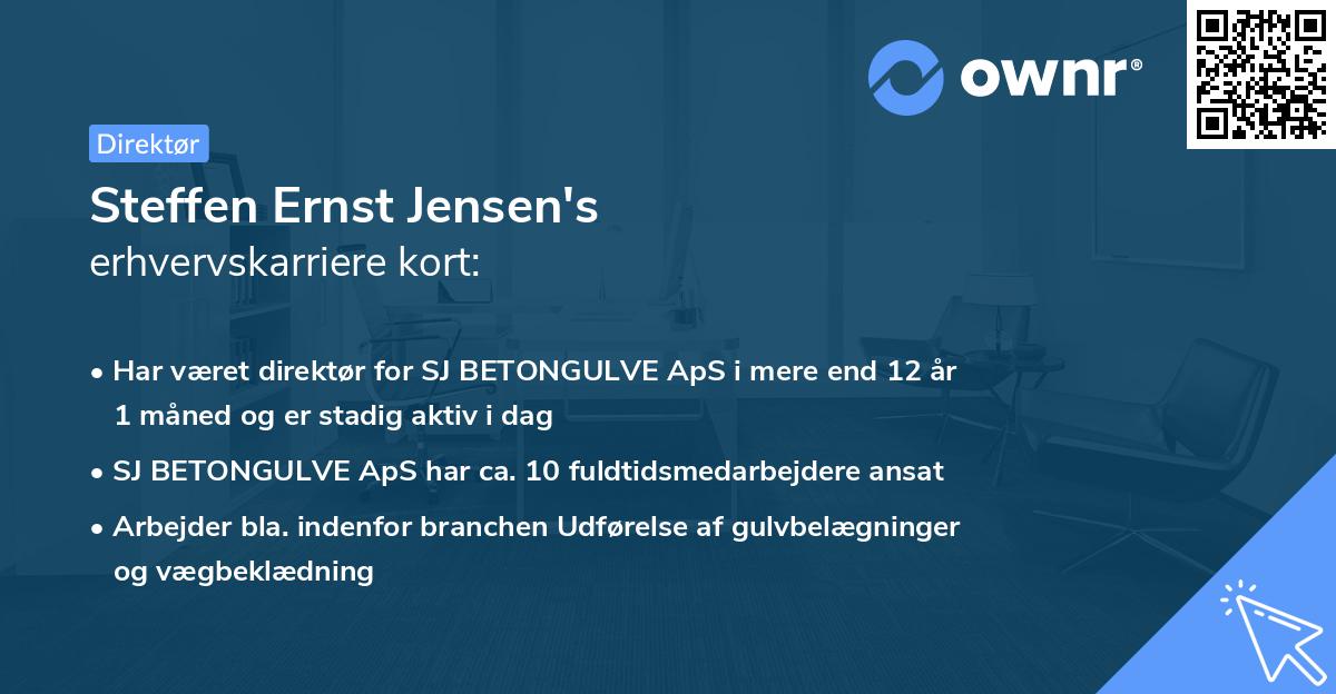 Steffen Ernst Jensen's erhvervskarriere kort