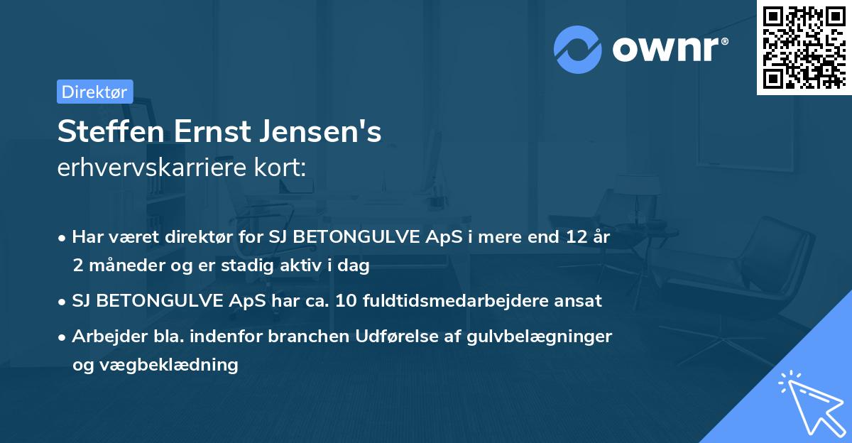 Steffen Ernst Jensen's erhvervskarriere kort
