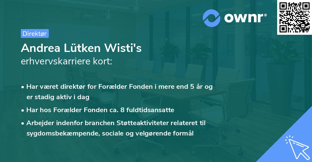 Andrea Lütken Wisti's erhvervskarriere kort