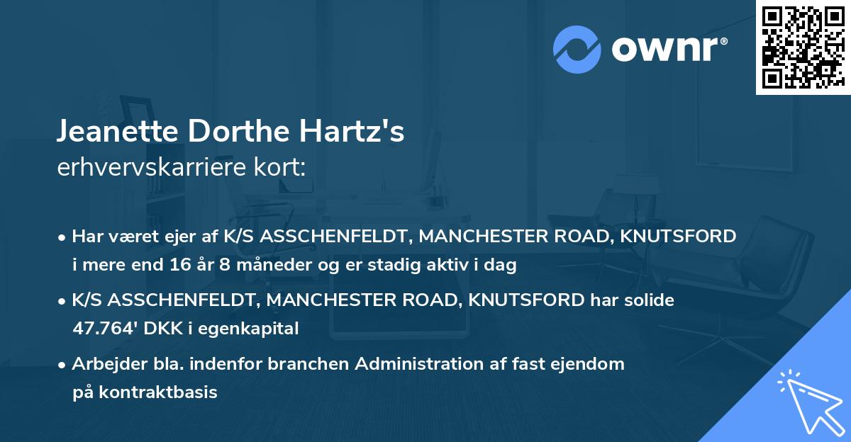 Jeanette Dorthe Hartz's erhvervskarriere kort