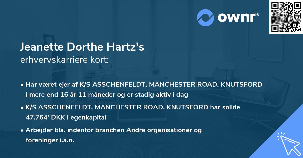 Jeanette Dorthe Hartz's erhvervskarriere kort