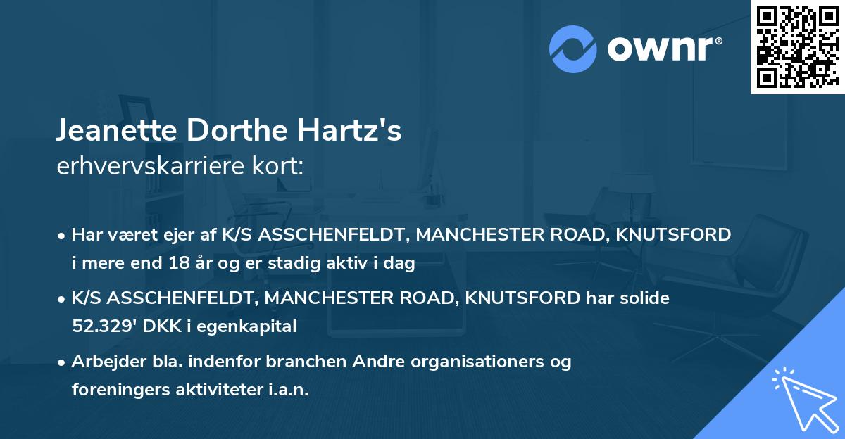 Jeanette Dorthe Hartz's erhvervskarriere kort
