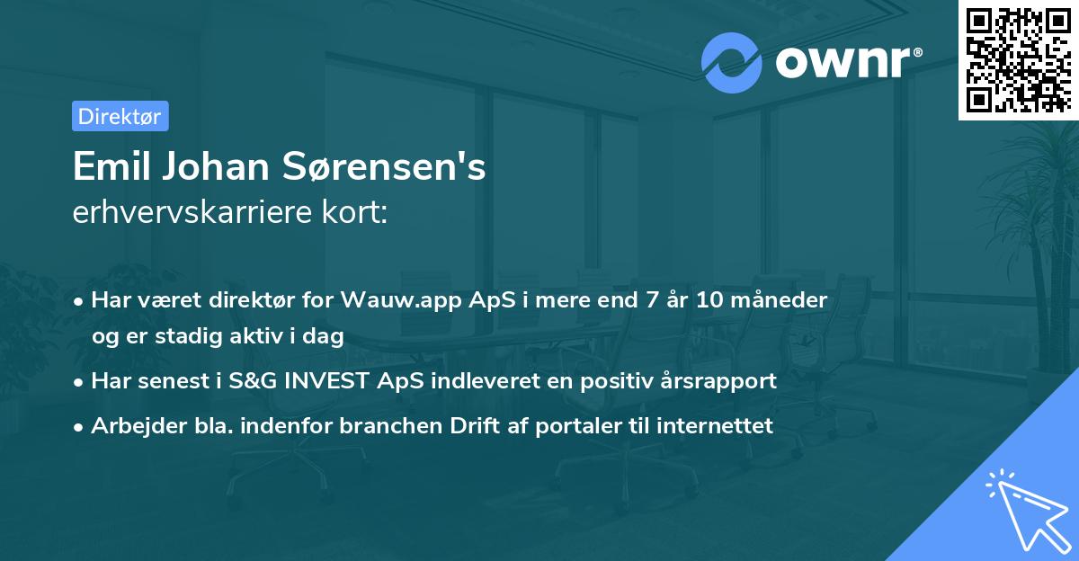 Emil Johan Sørensen's erhvervskarriere kort