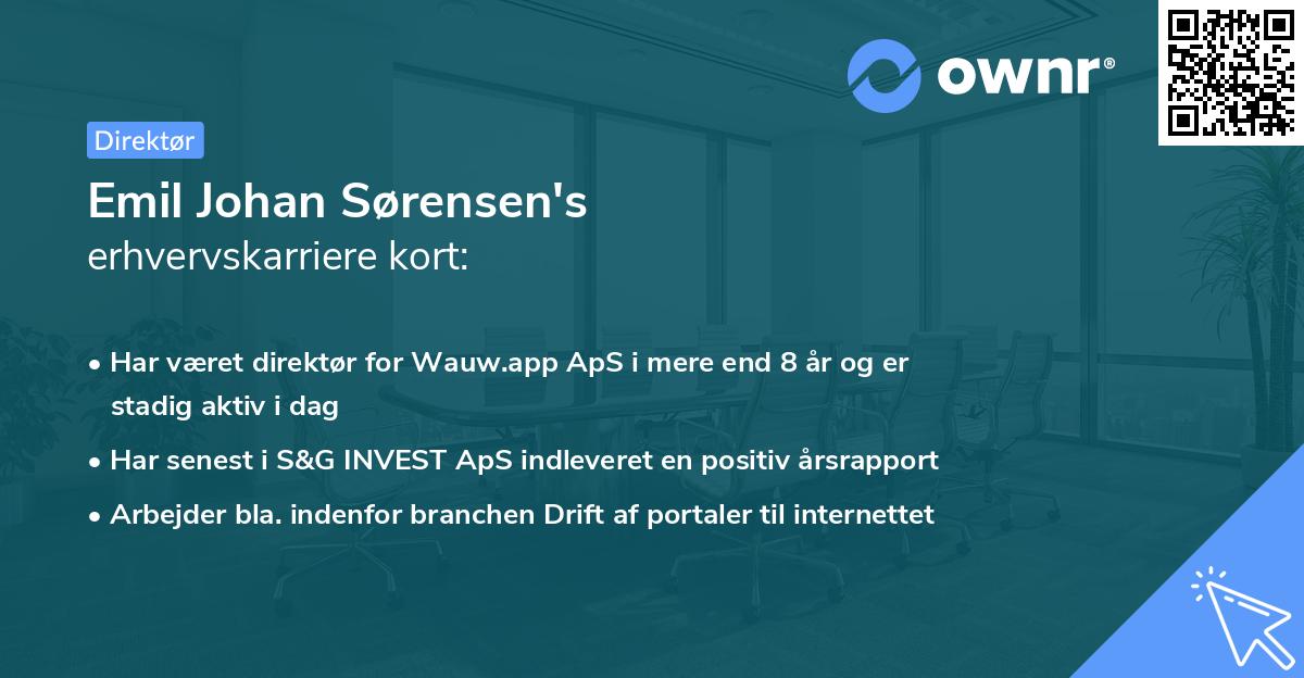 Emil Johan Sørensen's erhvervskarriere kort