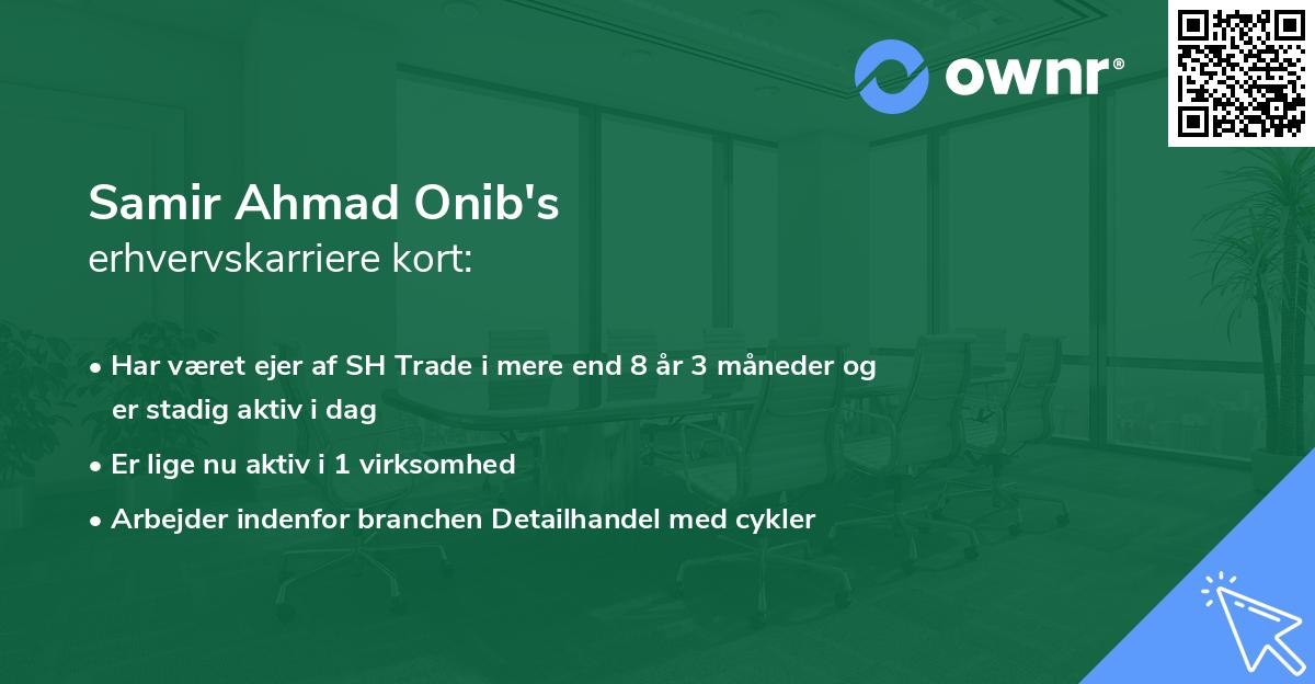 Samir Ahmad Onib's erhvervskarriere kort