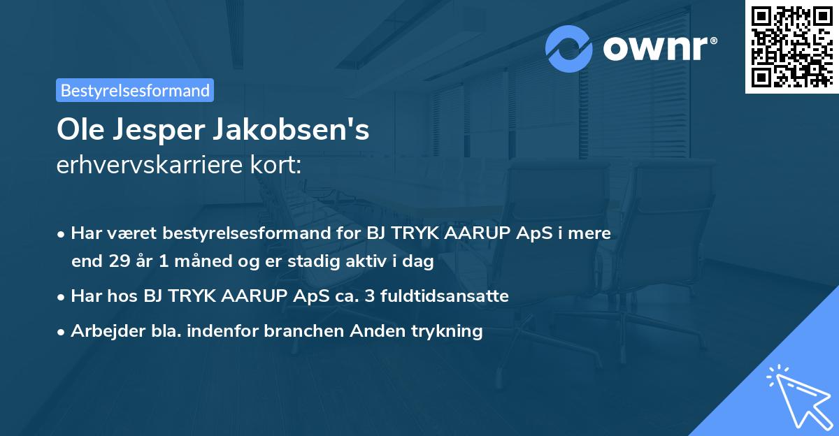 Ole Jesper Jakobsen's erhvervskarriere kort