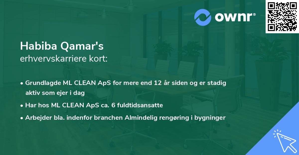 Habiba Qamar's erhvervskarriere kort