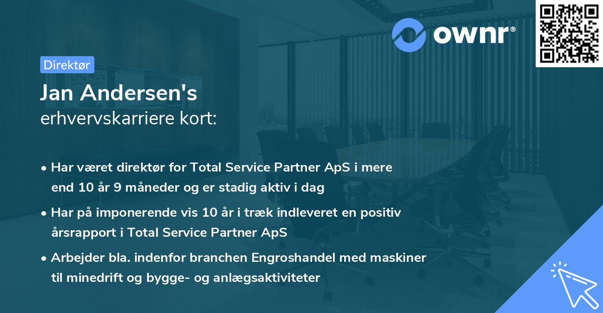 Jan Andersen's erhvervskarriere kort