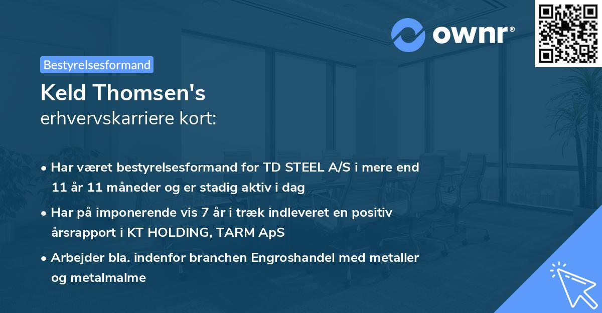 Keld Thomsen's erhvervskarriere kort