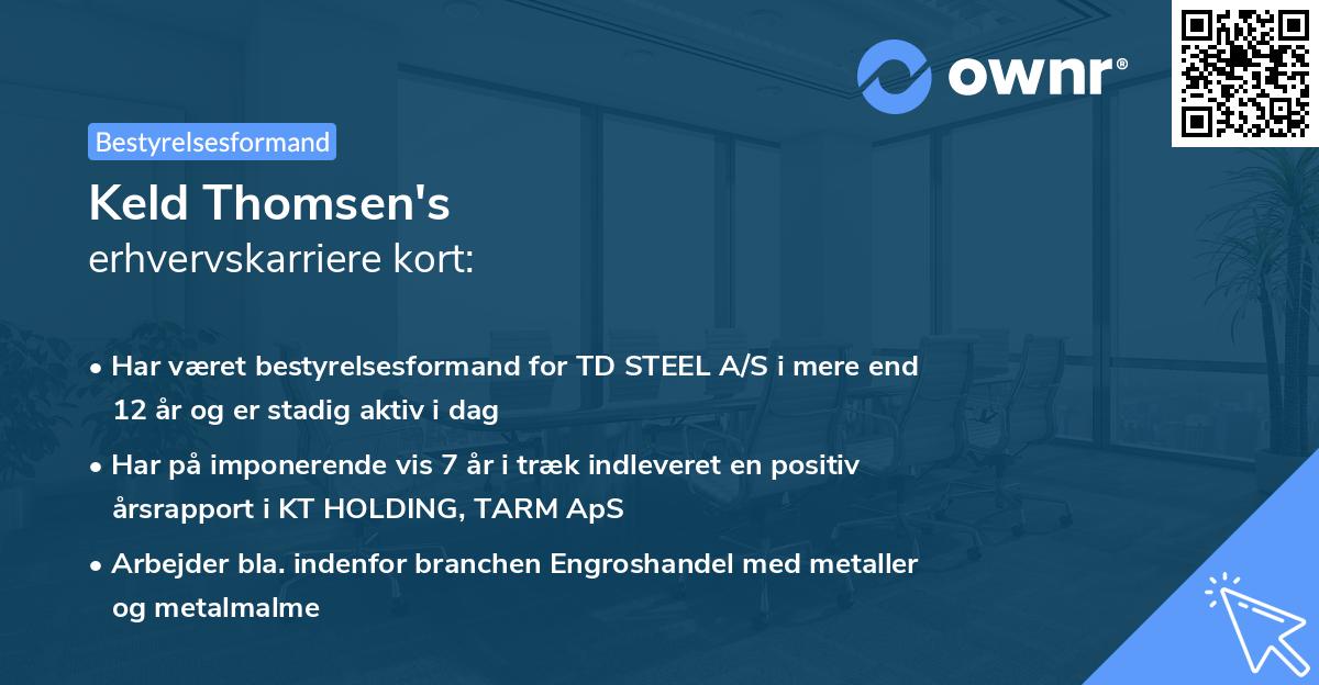 Keld Thomsen's erhvervskarriere kort