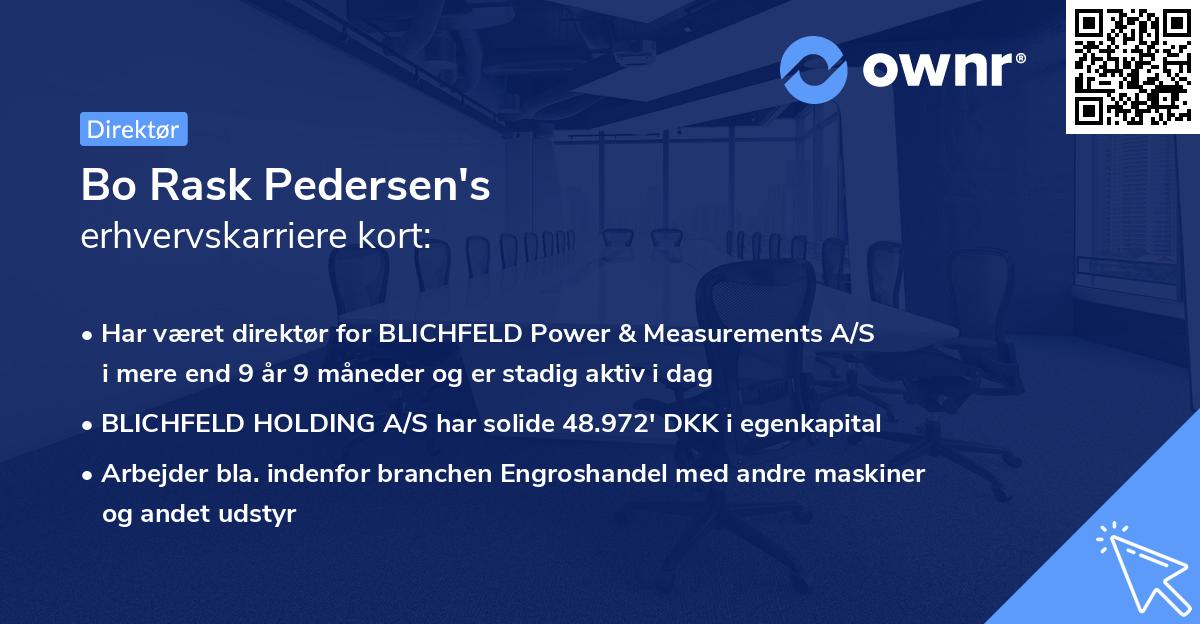 Bo Rask Pedersen's erhvervskarriere kort