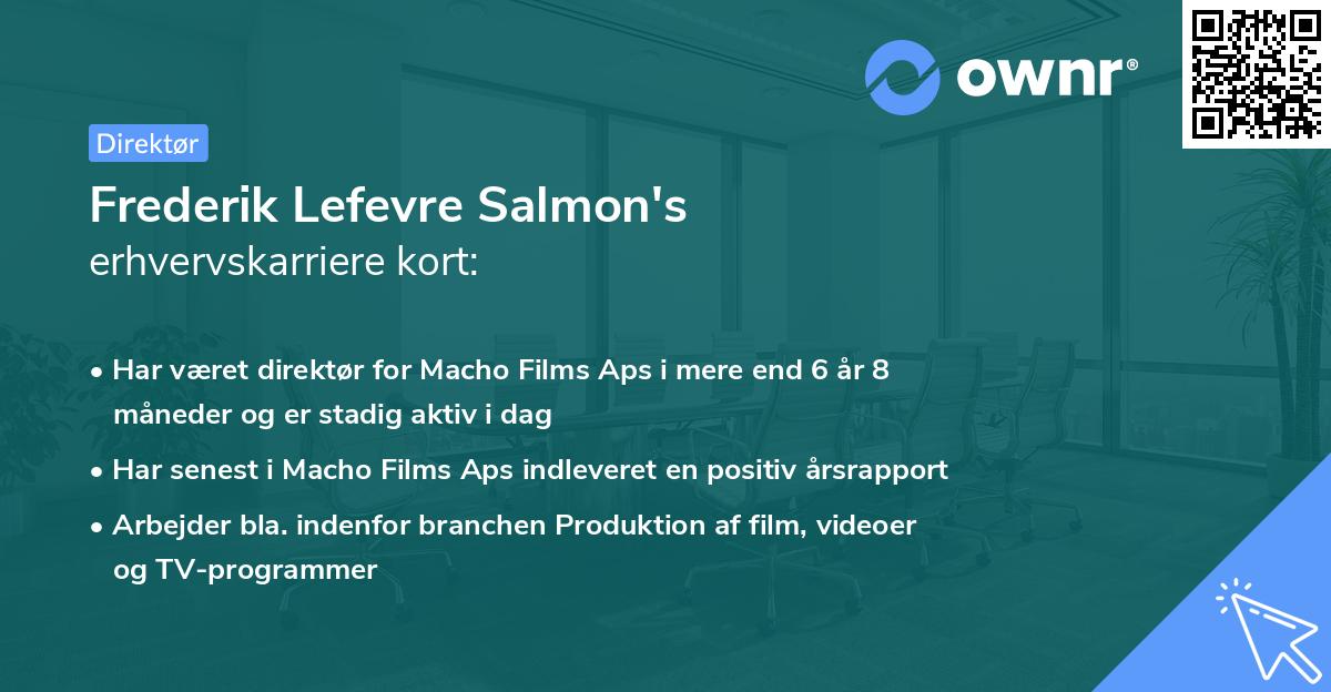 Frederik Lefevre Salmon's erhvervskarriere kort