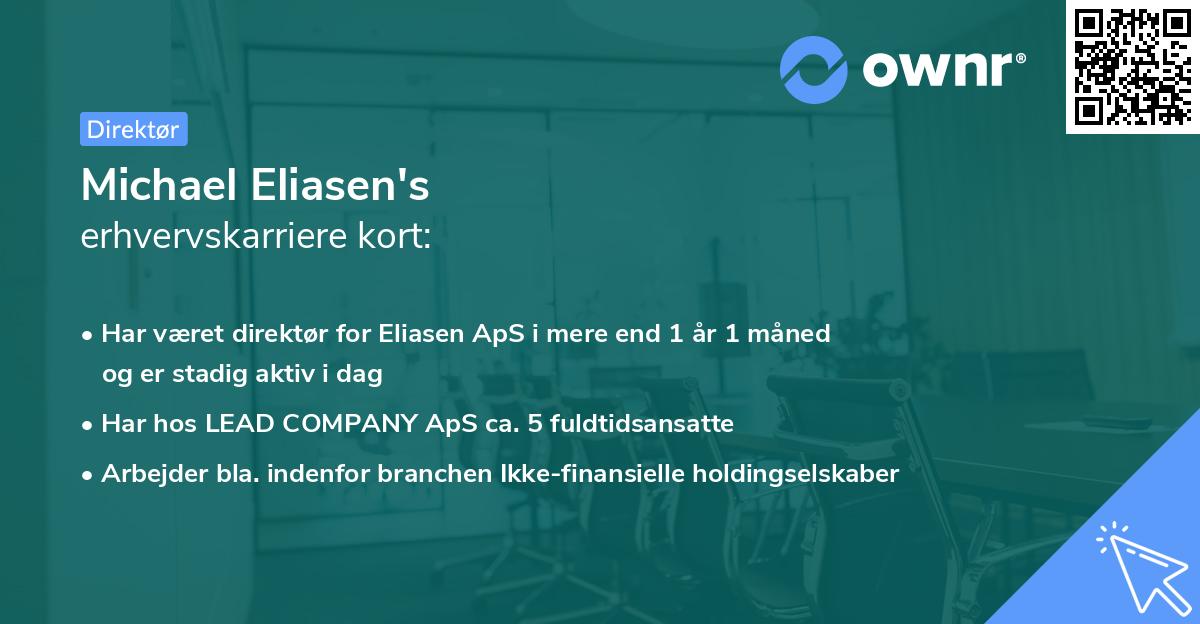 Michael Eliasen's erhvervskarriere kort