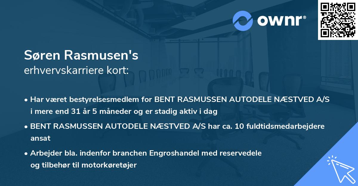 Søren Rasmusen's erhvervskarriere kort