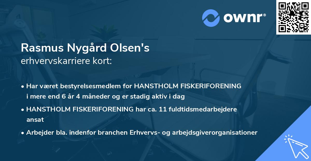 Rasmus Nygård Olsen's erhvervskarriere kort