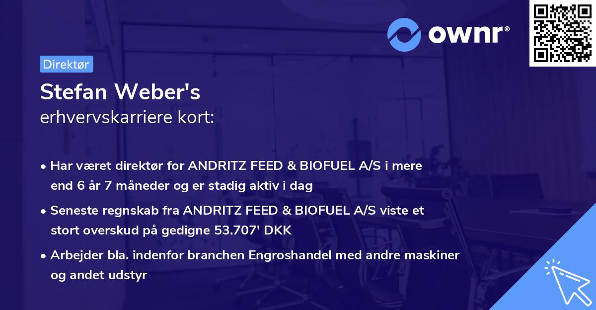 Stefan Weber's erhvervskarriere kort