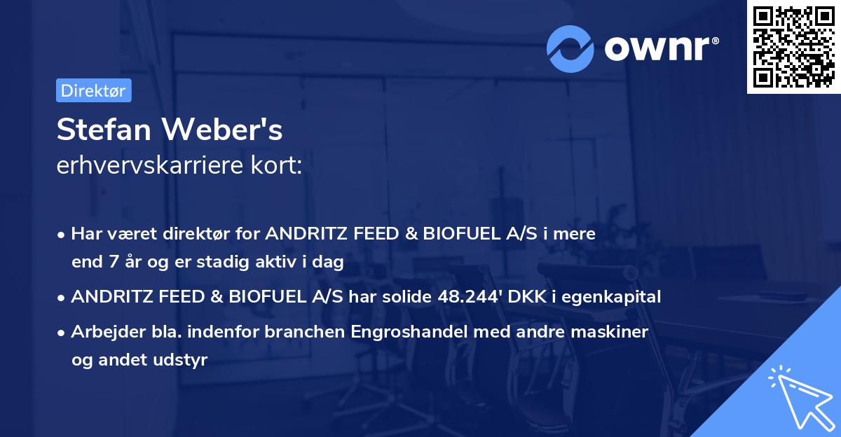 Stefan Weber's erhvervskarriere kort