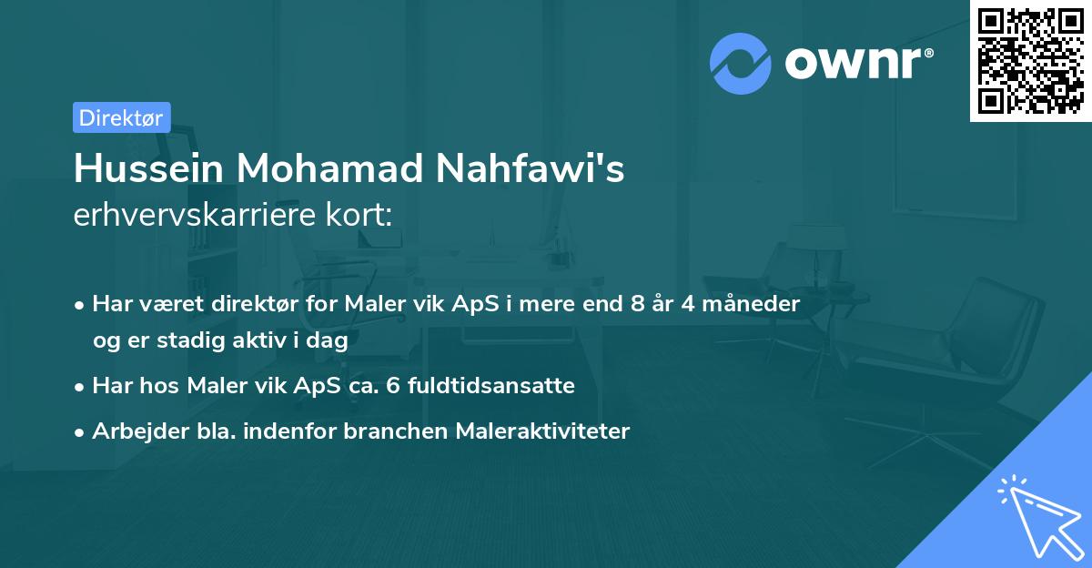 Hussein Mohamad Nahfawi's erhvervskarriere kort