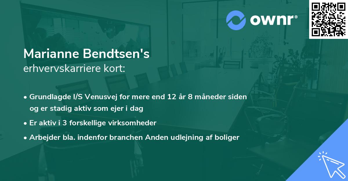 Marianne Bendtsen's erhvervskarriere kort