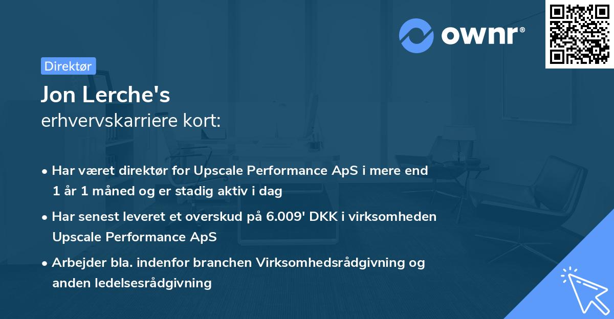 Jon Lerche's erhvervskarriere kort
