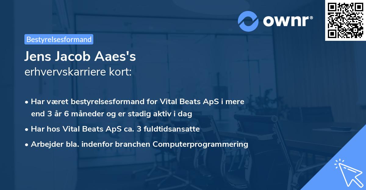 Jens Jacob Aaes's erhvervskarriere kort
