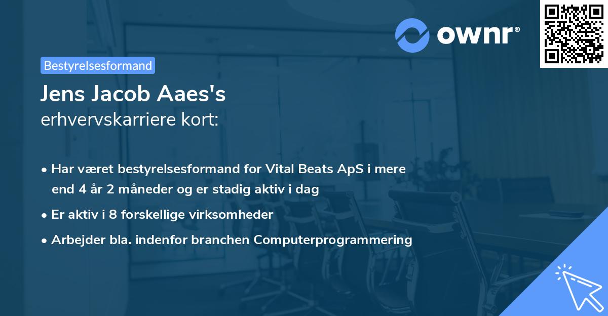 Jens Jacob Aaes's erhvervskarriere kort