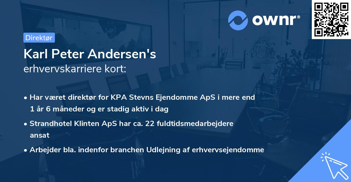 Karl Peter Andersen's erhvervskarriere kort