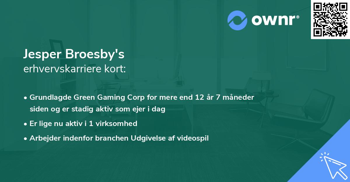 Jesper Broesby's erhvervskarriere kort