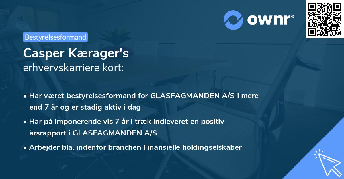Casper Kærager's erhvervskarriere kort