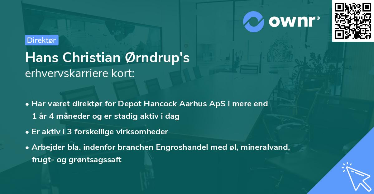 Hans Christian Ørndrup's erhvervskarriere kort