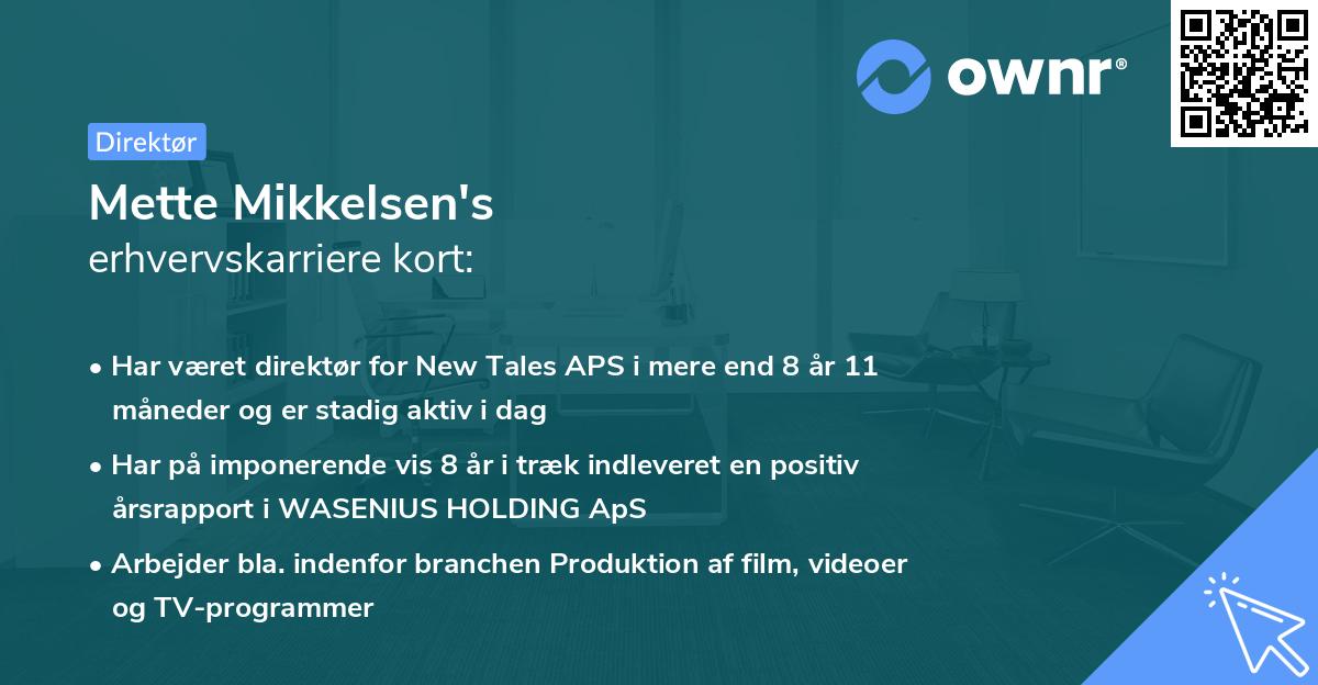 Mette Mikkelsen's erhvervskarriere kort