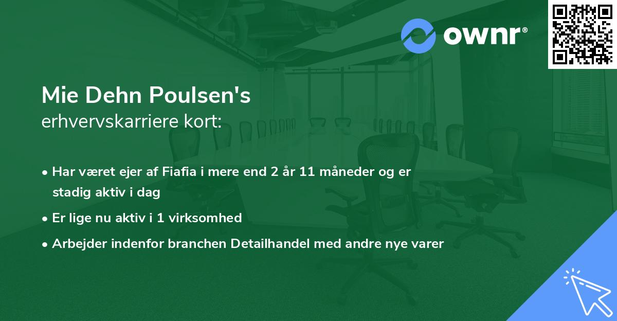 Mie Dehn Poulsen's erhvervskarriere kort
