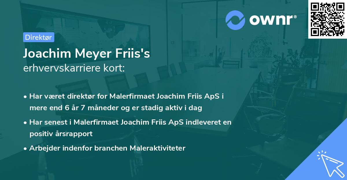Joachim Meyer Friis's erhvervskarriere kort