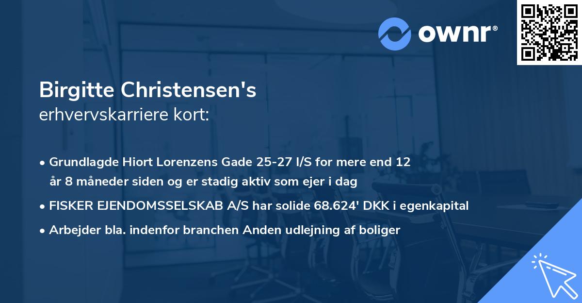 Birgitte Christensen's erhvervskarriere kort