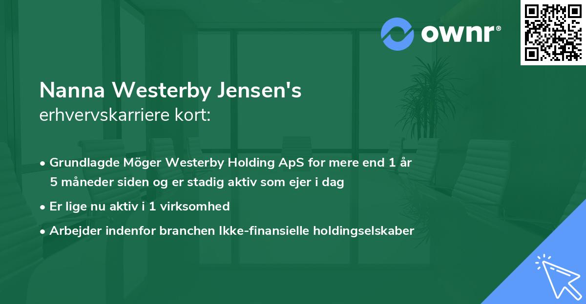 Nanna Westerby Jensen's erhvervskarriere kort