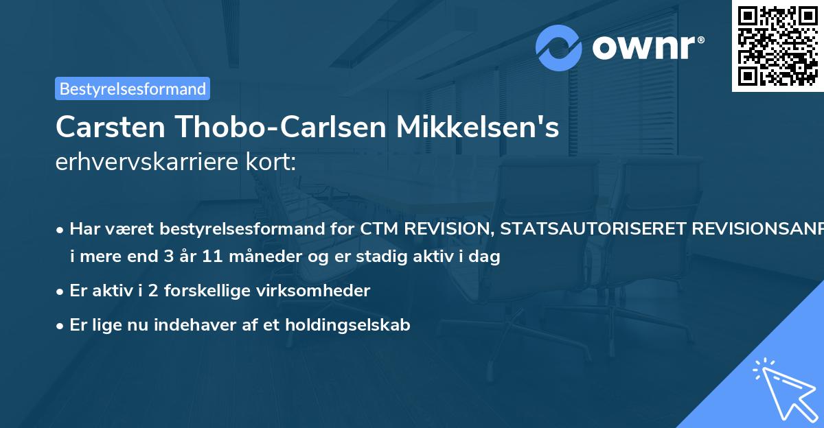 Carsten Thobo-Carlsen Mikkelsen's erhvervskarriere kort