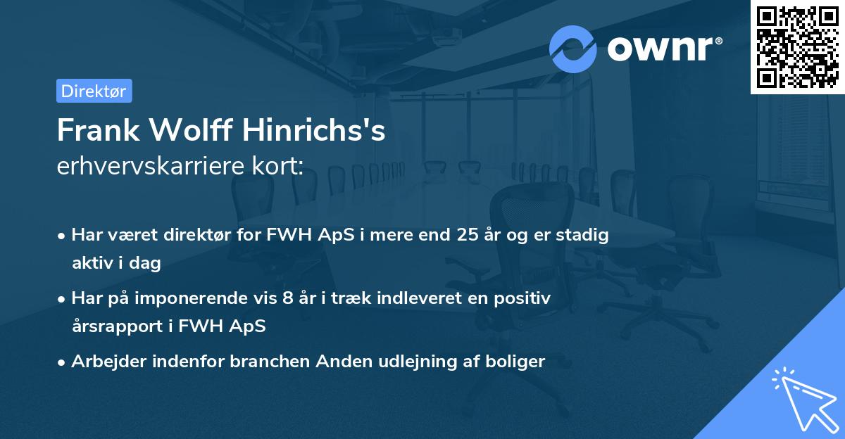 Frank Wolff Hinrichs's erhvervskarriere kort