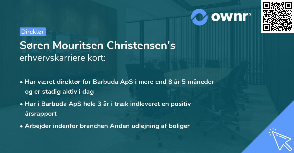 Søren Mouritsen Christensen's erhvervskarriere kort