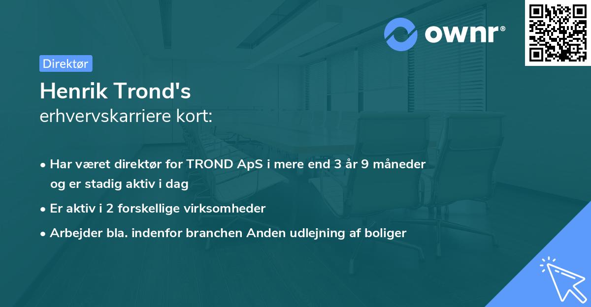 Henrik Trond's erhvervskarriere kort