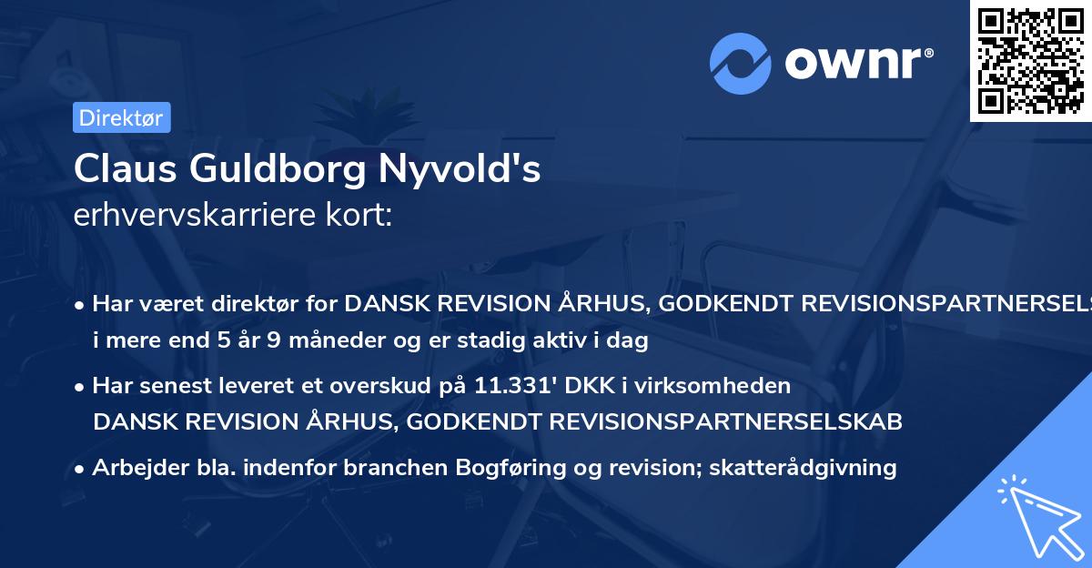 Claus Guldborg Nyvold's erhvervskarriere kort